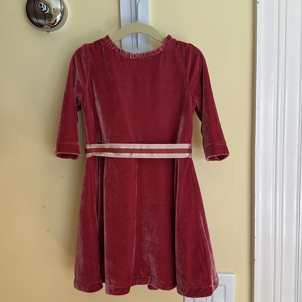 Mini Boden velvet dress w/ tulle slip sz 3-4 nwot